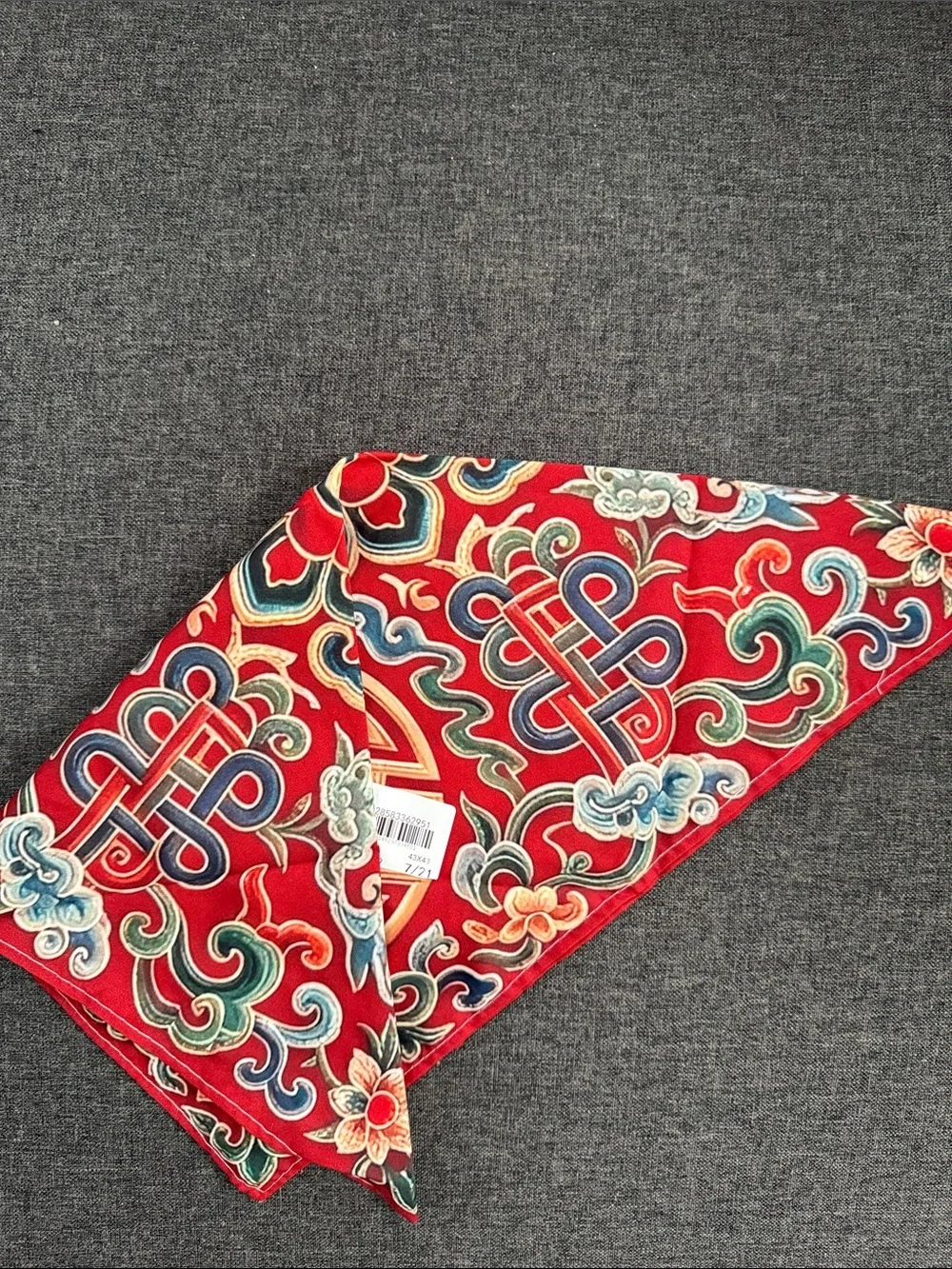 Traditional Chinese Red Silk-like Dog Bandana